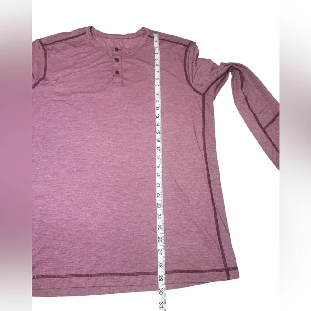 Lululemon Men's T.H.E. Henley Heathered Rosewood XXL Athletic Training